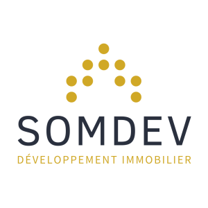 logo jaune ecriture bleu